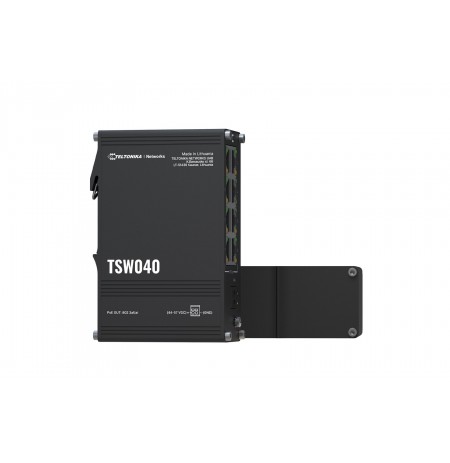 Teltonika Industrial Switch | TSW040 | Unmanaged | DIN rail mountable | 10/100 Mbps (RJ-45) ports quantity 8 | PoE+ ports quanti