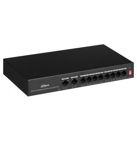 Dahua Technology PoE DH-PFS3010-8ET-65 network switch Fast Ethernet (10/100) Power over Ethernet (PoE) Black