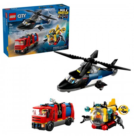 LEGO CITY 60462 Helicopter, Fire Truck and Submarine Remix