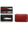Zwilling Classic Inox Travel Kit - Red Leather Case, 3 Pieces - Red