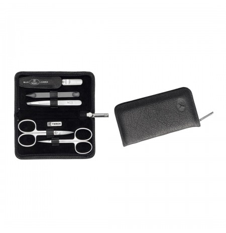 Zwilling Twinox Manicure Set – Black Leather Case, 5 Pieces - Black