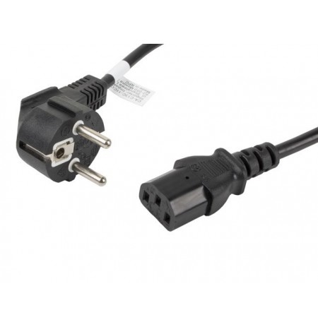 Cable Lanberg CA-C13C-11CC-0018-BK (C13 / IEC C13 / IEC 320 C13 F - Schuko M, 1,8m, black color)