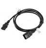 LANBERG POWER CORD EXTENSION C13 -daugiau  C14 VDE, 1.8M