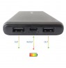 Power bank charger 10,000 mAh 1x USB-C, 2x USB-A 5V
