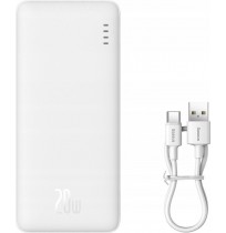 Baseus Airpow 20W 10000mAh power bank with USB-A - USB-C 30cm cable - white