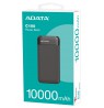 POWER BANK USB 10000MAH BLACK/PC100-14BK ADATA