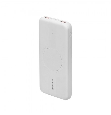 Powerbank RIVACASE 10000 mAh USB-C 20W + Qi 10W bia