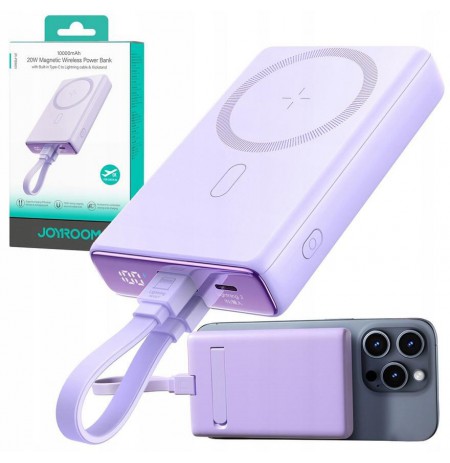 Powerbank Joyroom JR-PBM01 10000mAh 20W 1x USB-C 2x Lightning purple + cable