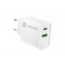 NATEC USB CHARGER RIBERA USB-A+USB-C 20W PD WHITE