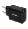 Qoltec 51713 Charger | 18W | 5-12V | 1.5-3A | USB type C PD | USB QC 3.0 | Black