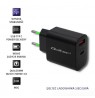 Qoltec 51713 Charger | 18W | 5-12V | 1.5-3A | USB type C PD | USB QC 3.0 | Black