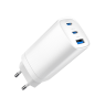 Gembird TA-UC-PDQC65-01-W 3-port 65 W GaN USB PowerDelivery fast charger, white