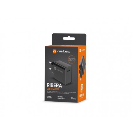 NATEC USB CHARGER RIBERA USB-C 20W PD BLACK