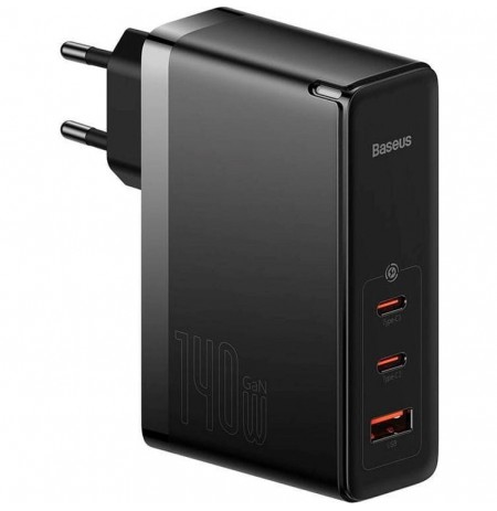 BASEUS WALL CHARGER 2X USB-C + USB (BLACK)