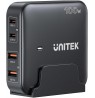 GaN network charger - Unitek P1229ABK01-EU | 100W 2x USB-C 2x USB-A