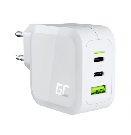 Green Cell CHARGC08W mobile device charger Headphones, Netbook, Smartphone, Tablet White AC Fast charging Indoor