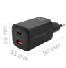 Qoltec 50766 mobile device charger Laptop, Portable gaming console, Power bank, Smartphone, Smartwatch, Tablet Black AC Fast cha