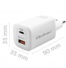 Qoltec 50765 mobile device charger Laptop, Portable gaming console, Power bank, Smartphone, Smartwatch, Tablet White AC Fast cha
