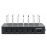 Manhattan Charging Station, 6x USB-A Ports, Outputs: 6x 2.4A, Smart IC, LED Indicator Lights, Black, Three Year Warranty, Box