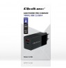 Qoltec 52382 GaN POWER PRO charger | 1xUSB type C | 1xUSB A | 100W | 5-20V | 1.5-5A | PD | Black