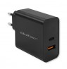 Qoltec 52380 Super Quick PD Charger | 1xUSB-C | 1xUSB | 65W | 5-20V | 1.5-3.25A | Black