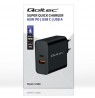 Qoltec 52380 Super Quick PD Charger | 1xUSB-C | 1xUSB | 65W | 5-20V | 1.5-3.25A | Black
