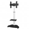 Techly Floor Support with Shelf Trolley TV LCD/LED/Plasma 37-70" White