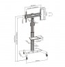 Techly Trolley Floor Support with Shelf LCD TV/LED 32-65"