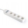 Gembird TSL-PS-S4U-01-W Smart power strip 4 AC outlet(s) Type E 1.5 m 3 3880 W White