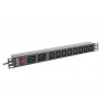 LANBERG RACK 19" PDU (1U, 16U, 2X C19, 8X C13,2M)