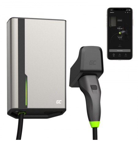 Green Cell EVGC021A2275 electric vehicle charging station Grey Aluminium Wall 3 Built-in display LED