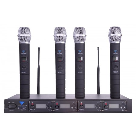 PLL-400 UHF Microphone 4 Channels (4 Handheld Microphones)