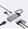 GREEN CELL HUB USB-C ADAPTER GC CONNECT 7W1 (3XUSB 3.1, HDMI 4K 60HZ, USB-C PD 85W, MICROSD/SD)