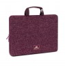 RIVACASE Anvik 13.3" laptop sleeve, red/maroon, with handle, waterproof material, plush interior, back pocket for smartphone,