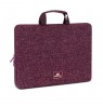 RIVACASE Anvik 13.3" laptop sleeve, red/maroon, with handle, waterproof material, plush interior, back pocket for smartphone, bu