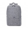 RIVACASE Anvik 15.6" laptop backpack, 15L, gray, waterproof fabric, pockets for 10.5" tablet, smartphone, documents, accessories