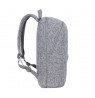 RIVACASE Anvik 15.6" laptop backpack, 15L, gray, waterproof fabric, pockets for 10.5" tablet, smartphone, documents, accessories