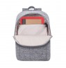 RIVACASE Anvik 15.6" laptop backpack, 15L, gray, waterproof fabric, pockets for 10.5" tablet, smartphone, documents, accessories