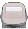 RIVACASE Anvik 15.6" laptop backpack, 15L, gray, waterproof fabric, pockets for 10.5" tablet, smartphone, documents, accessories