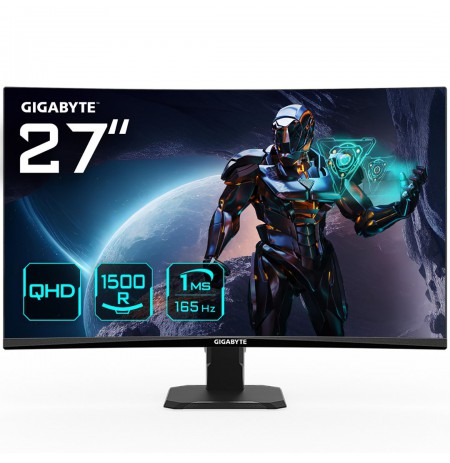 Gigabyte Gaming Monitor GS27QC EK1 27 " VA FHD 2560 x 1440 16:9 1 ms 250 cd/m2 Black HDMI ports quantity 2 170 Hz