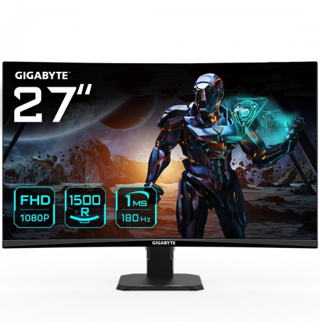 Gigabyte Gaming Monitor GS27FC EK1 27 " VA FHD 1920 x 1080 16:9 1 ms 250 cd/m2 Black HDMI ports quantity 2 180 Hz