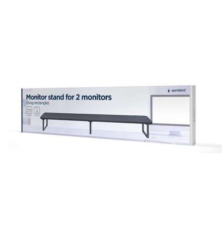 Gembird MS-TABLE2-01 Monitor stand for 2 monitors (long rectangle) black