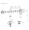 Maclean desk mount for 2 monitors, VESA 75x75 and 100x100, 17-32", 2x 9kg, MC-754N