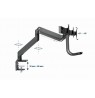 Gembird MA-DA3-03 Desk mounted adjustable monitor arm for 3 monitors, 17”-27”, up to 6 kg