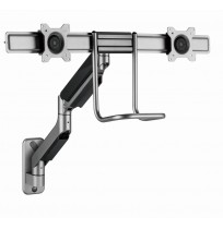 Gembird MA-WA2-02 Adjustable wall 2-display mounting arm, 17