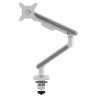 Ergo Office ER-751 Monitor Desk Mount Gas Spring 9kg Adjustable VESA 75x75 100x100 17" - 32" White Silver Clamp Mount Single Arm