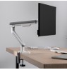 Ergo Office ER-751 Monitor Desk Mount Gas Spring 9kg Adjustable VESA 75x75 100x100 17" - 32" White Silver Clamp Mount Single Arm