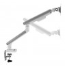 Ergo Office ER-751 Monitor Desk Mount Gas Spring 9kg Adjustable VESA 75x75 100x100 17" - 32" White Silver Clamp Mount Single Arm
