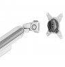 Ergo Office ER-751 Monitor Desk Mount Gas Spring 9kg Adjustable VESA 75x75 100x100 17" - 32" White Silver Clamp Mount Single Arm