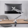 Ergo Office ER-751 Monitor Desk Mount Gas Spring 9kg Adjustable VESA 75x75 100x100 17" - 32" White Silver Clamp Mount Single Arm